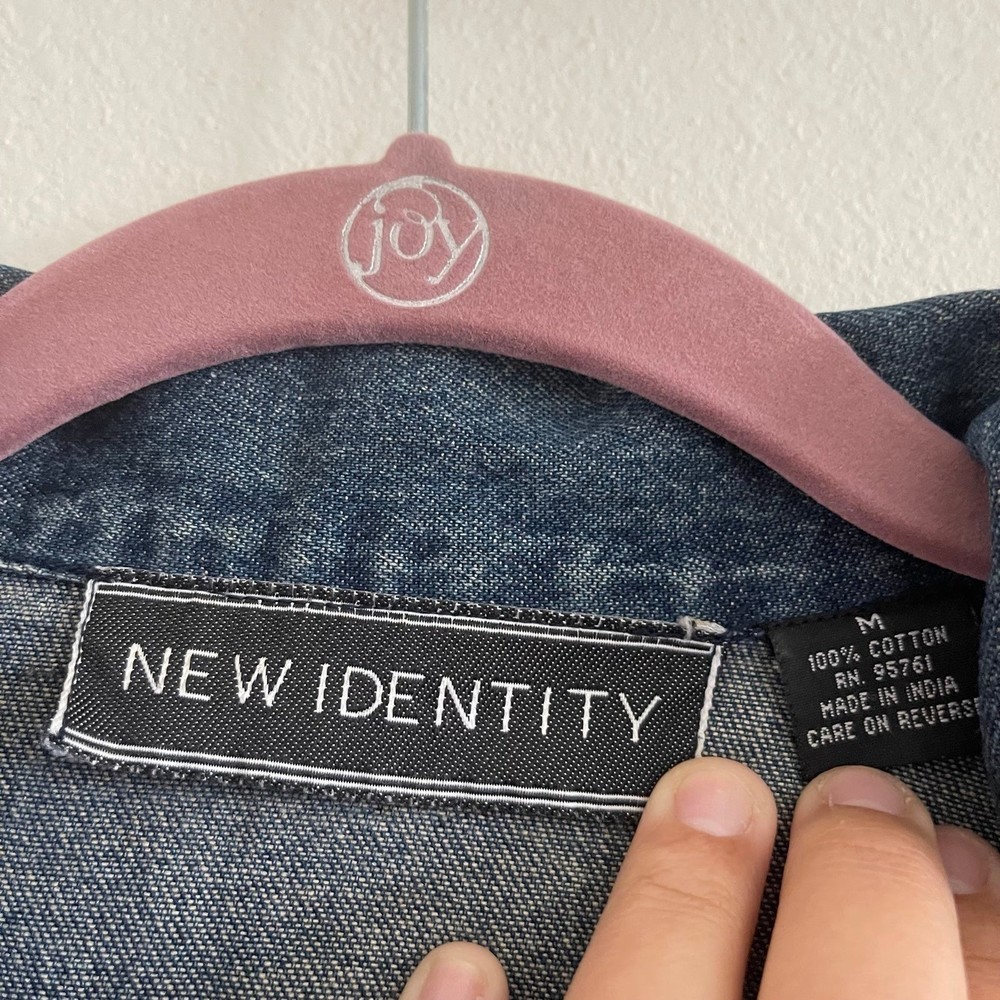 VINTAGE new identity boho blue jean jacket size medium - Picture 3 of 4